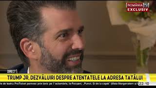 EXCLUSIV – Donald Trump Jr  interviul momentului pentru România TV [upl. by Cates]