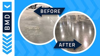 Concrete Floor Polishing Process  Before and After [upl. by Hallimaj]