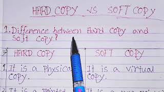 Soft copy vs hard copydifference between soft copy and hard copysoft copy amp hardcopy ke bich antar [upl. by Ma]