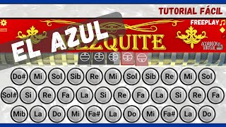 El Azul  Acordeón Mezquite  Tutorial Fácil [upl. by Noyar]