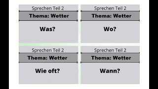 Thema Wetter  Konu Hava TELC DeutschAlmanca A2 PrüfungSınavSprechen Teil 2  Konuşma Bölüm 2 [upl. by Carmela506]