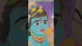 Krishna Ji drawing with oil pastel 🥰shorts 💞 [upl. by Kcirdled]