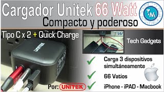 ¡Un excelente cargador USB Tipo C DUAL – Unitek Quick Charge 30 Macbook iPhone y iPad [upl. by Iahcedrom]