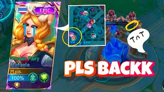 BRO PLS DEFEND THE TURRET😭  FLOWER FAIRY  RAFAELA GAMEPLAY  MLBB [upl. by Akemej615]