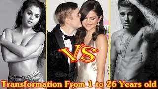 Selena Gomez and Justin Bieber transformation from 1 to 26 years old [upl. by Nura976]