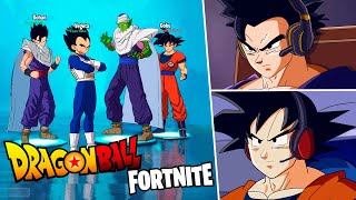 GUERREROS Z JUEGAN FORTNITE CON SUS SKINS GOKU VEGETA PICCOLO GOHAN  FactyKilian [upl. by Braswell21]