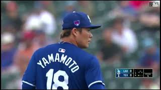 Yamamoto con un debut de pretemporada casi perfecto con los Dodgers [upl. by Nilrem]