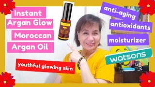 VLOG 20  INSTANT GLOW MOROCCAN ARGAN OIL  PRODUCT REVIEW WATSON [upl. by Akeenat]