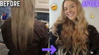 How I saved my EXTREMELY damaged bleached hair  STAYING BLONDE ✨ fried  dead to thick  healthy [upl. by Edy]