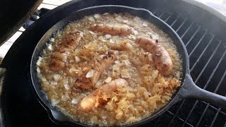 Bubbas Grub  Apple Steamed Bratwurst amp Sauerkraut on the Big Green Egg [upl. by Vivie]