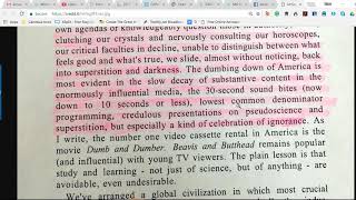 Carl Sagan extract from quotThe Demon Haunted Worldquot [upl. by Roselin]