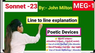 Sonnet 23 Methought I saw  John Milton summaryline to line explanation in Hindi Englishmeg1 [upl. by Kristoforo316]