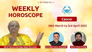 Weekly Horoscope for the Zodiac Sign CANCER  March 28 to April 3 2022  Best Indian Astrologer [upl. by Ednutabab652]