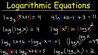 Solving Logarithmic Equations [upl. by Carnes]