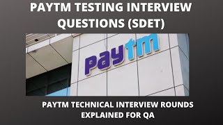 Paytm Testing Interview Questions amp Answers PAYTM SDET INTERVIEW PayTM Interview Experience [upl. by Ecydnac]