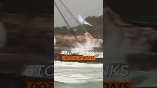 Terrifying Storm Wrecks Formentera Over 12 Boats Sunk in Minutes storm [upl. by Dlarrej]