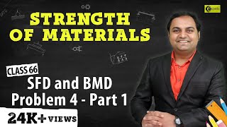 SFD and BMD  Problem 4  Part 1  Shear Force and Bending Moment Diagram  Strength of Materials [upl. by Marbut]