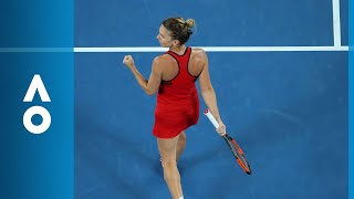 Simona Halep v Caroline Wozniacki second set highlights  Australian Open 2018 [upl. by Nylyram]