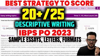 Descriptive Writing  Best Strategy to score 2025  IBPS PO SBI PO Mains 2023 [upl. by Aleafar17]