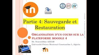 Sauvegarder et restaurer un cours Moodle كيفية حفظ الدرس في موودل [upl. by Dagnah960]