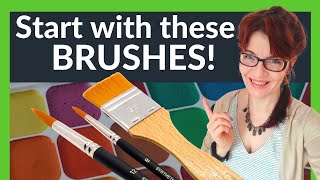 Watercolor Brushes for Beginners the ONLY 3 brushes you need [upl. by Einallem]