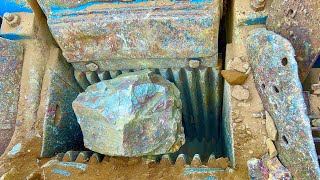 ☠️Dangerous Attempt by Worker Satisfying Stone Crushing Process  Quarry Primary Rock jaw Crushingquot [upl. by Ialda]