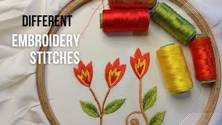 Different Embroidery Stitches  Basic Embroidery for Beginners [upl. by Rehpetsirhc]