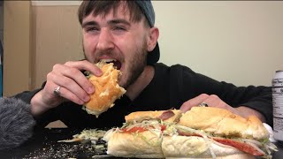 Jersey Mikes Subs Mukbang  Bacon Chicken Cheese Steak amp The Cancro Special  Eating ASMR Food Vlog [upl. by Isabella846]