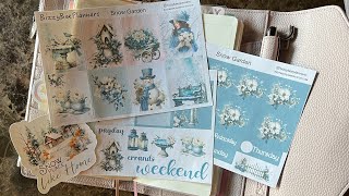 Bizzy Bee Planners Snow Garden Collaboration  The Angel Shoppe Weeks Planner  Plan With Me plan [upl. by Sergei]