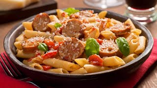 Recette  Penne à la fricadelle [upl. by Felipa789]