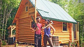 Canadian Couple Builds Their DREAM Home with HANDTOOLS Tiny Log Cabin in the Forest FULL BUILD [upl. by Ahseenat370]