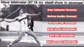 Javelin at Zevenaar Netherlands 19800618 Klaus Tafelmeier 8718 meters and 21 other attempts [upl. by Innes509]