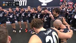 Carlton sing the team song after beating the Gold Coast Suns  AFL Round 14 2023 [upl. by Mari24]