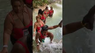 Dunns River climbing Jamaica book now Wwwaffordabletoursjamaicacom [upl. by Korrie]