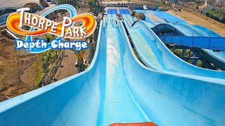 DEPTH CHARGE On amp Off Ride POV at Thorpe Park March 2022 4K [upl. by Osanna324]