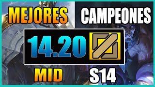 MEJORES CAMPEONES MID S14  SUBIR ELO 2024  TIER LIST S  GUÍA LOL 1420  lol [upl. by Noxin]