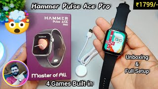 hammer pulse ace pro 18quot Calling smartwatch full Setup amp unboxing [upl. by Colston754]