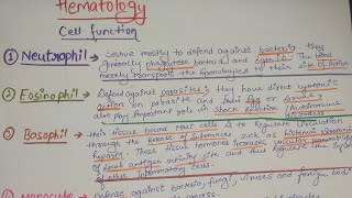 hematology cellfunction pathology wbc functions importantquestions bloodcomponent learning [upl. by Ocihc]