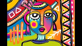 Draw Cubism Picasso inspired portrait easy  Cubism art lesson for kids  Cubist face drawing [upl. by Saum]