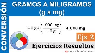 Gramos a Miligramos g a mg  PARTE 2 [upl. by Jaynell]