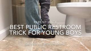 “Parent Hack” how to help boy toddler use public restrooms [upl. by Kory]