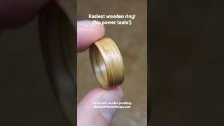 How to make a wooden ring The easiest way no power tools [upl. by Nnaycnan]