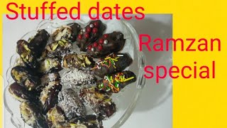 Stuffed dates recipe ramzan special Aish b nuts filled dates recipe [upl. by Ahon]