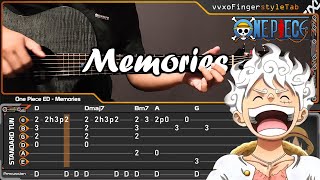 One Piece  Memories  Acoustic Fingerstyle Guitar Cover TABS Tutorial [upl. by Jaeger]