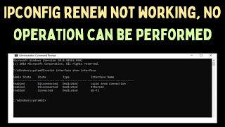 How to Fix IPconfig Renew Not Working No Operation Can Be Performed Error on Windows 11 [upl. by Donnamarie183]