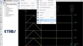 ETABS  05 Select Commands Watch amp Learn [upl. by Neelhtakyram]