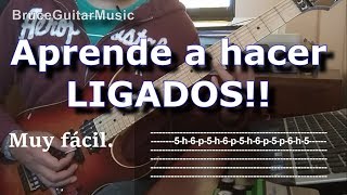 Aprende a hacer LIGADOSLEGATO en guitarra eléctrica hammer on y pull off  BruceGuitarMusic [upl. by Archaimbaud622]