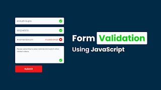 How To Make Form Validation Using JavaScript  Validate Form Using JavaScript [upl. by Nilyahs]