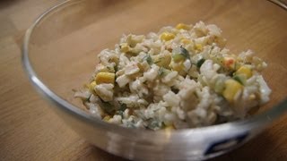 Salat aus Krabbenstäbchen quotSurimiquot Салат из крабовых палочек с рисом [upl. by Neeven]