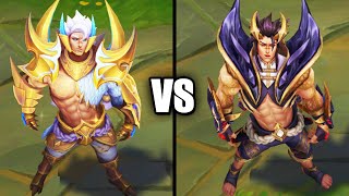 Obsidian Dragon Sett vs Prestige Obsidian Dragon Sett Skins Comparison League of Legends [upl. by Mayhs]